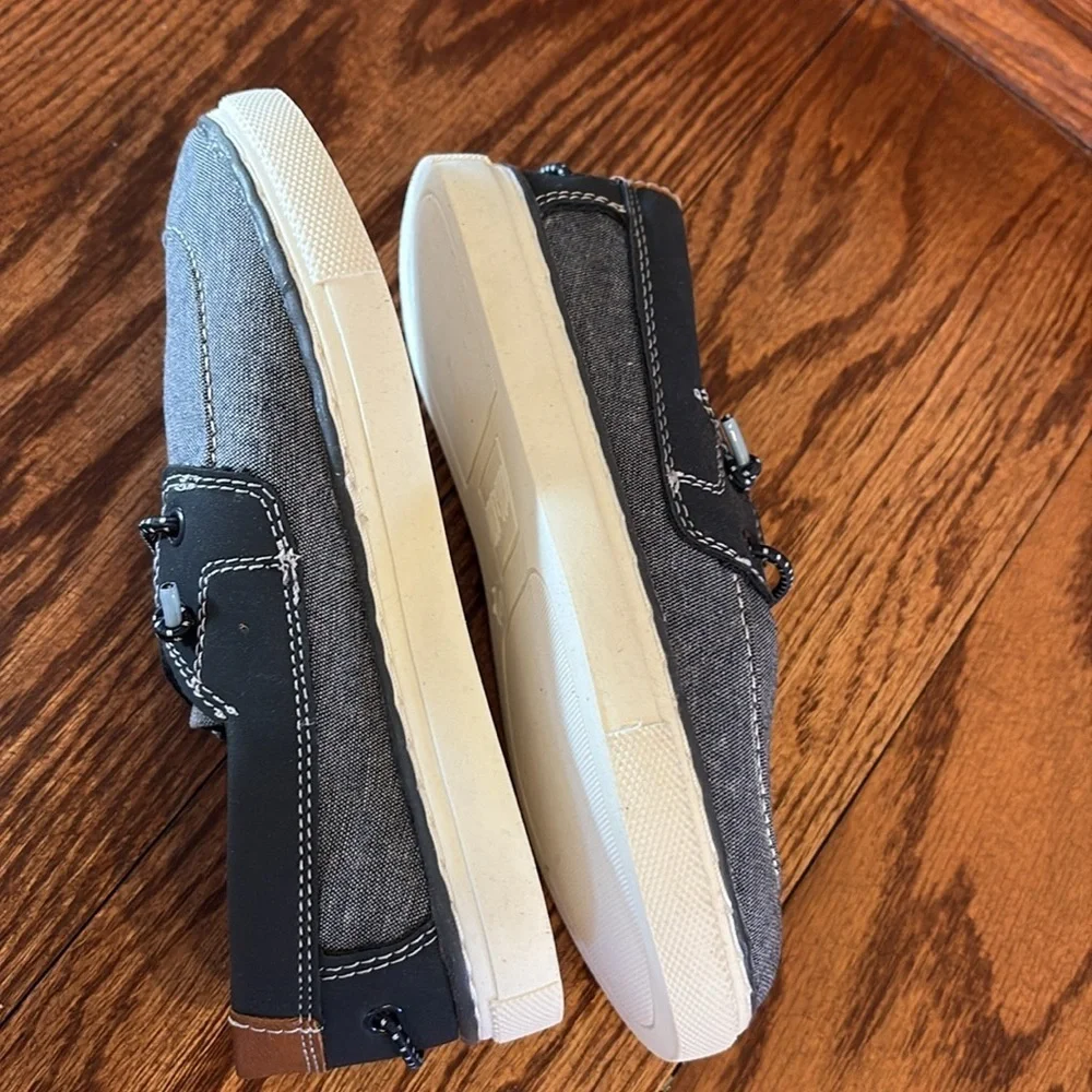 Μax + Jake boys Bradley slip on textile casual shoes denim / faux leather 12M